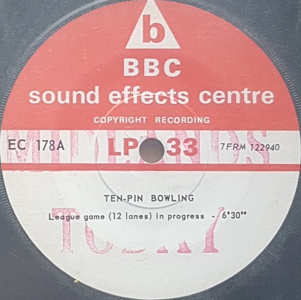 EC 178A Ten-pin bowling Not registered from the BBC records and Tapes library Label